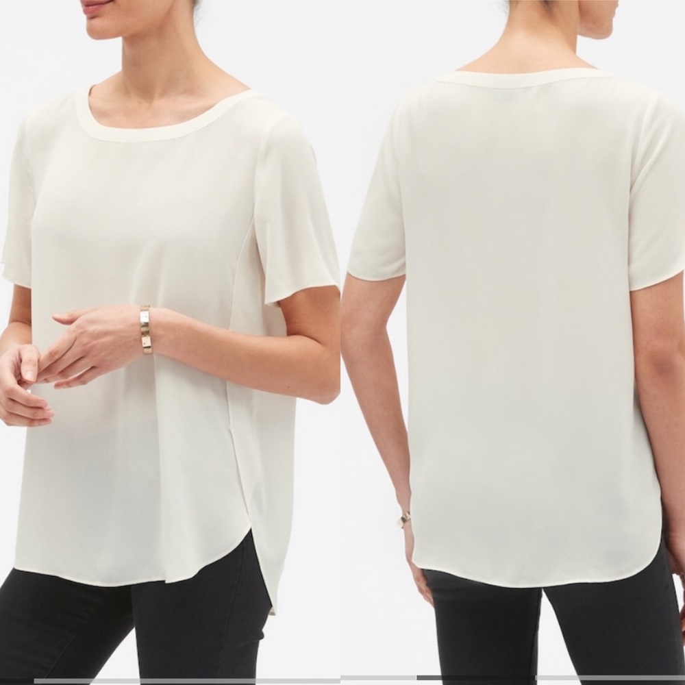 Hi-Low Crewneck Blouse